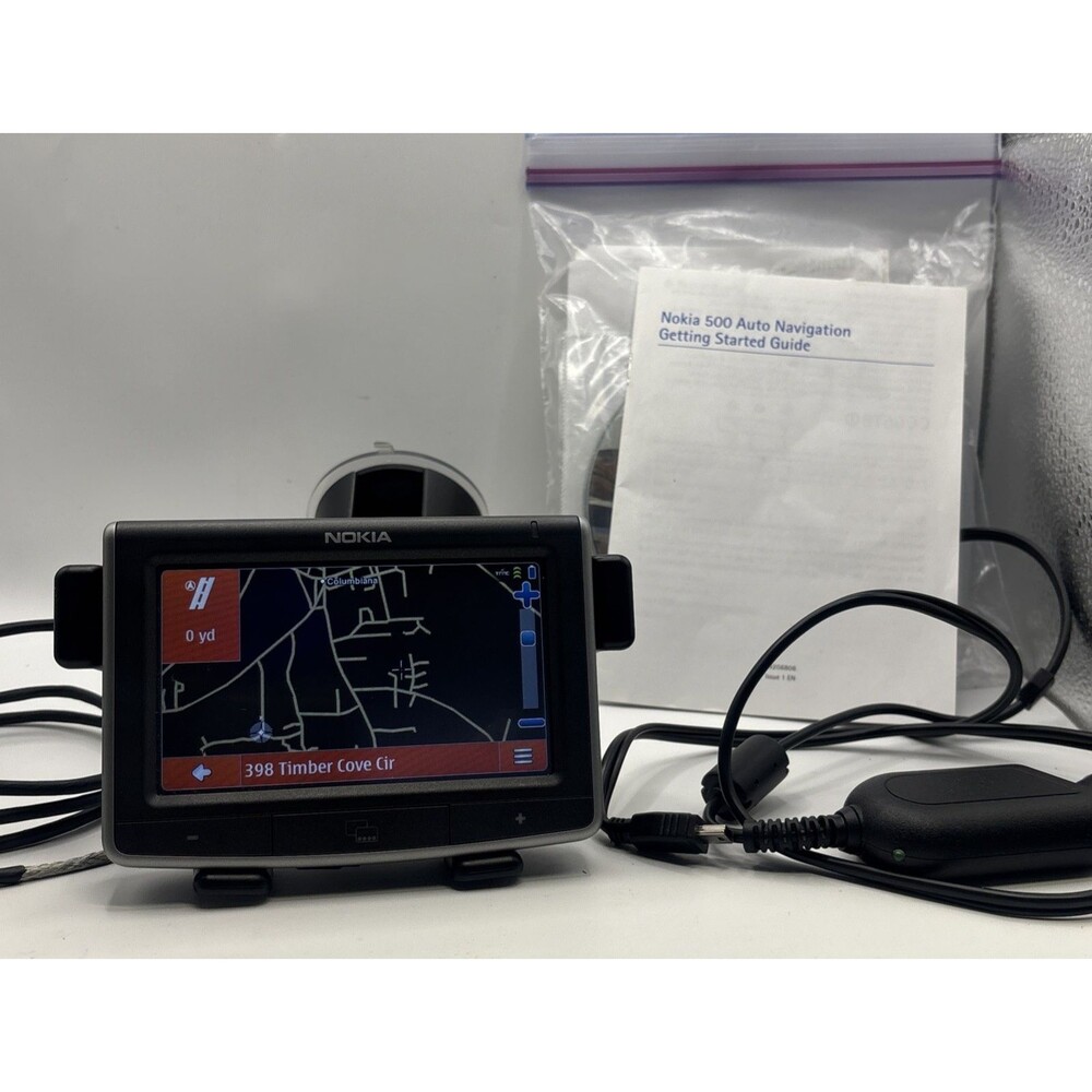 Nokia 500 Auto Navigation GPS w/ CR-91 Mount Cables Manuals Bundle Tested